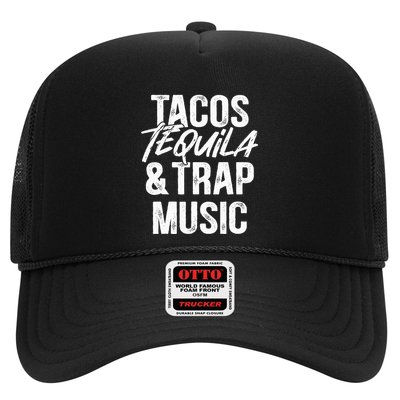 Tacos Tequila And Trap Music Mexican Food Drinking Trucker Hat