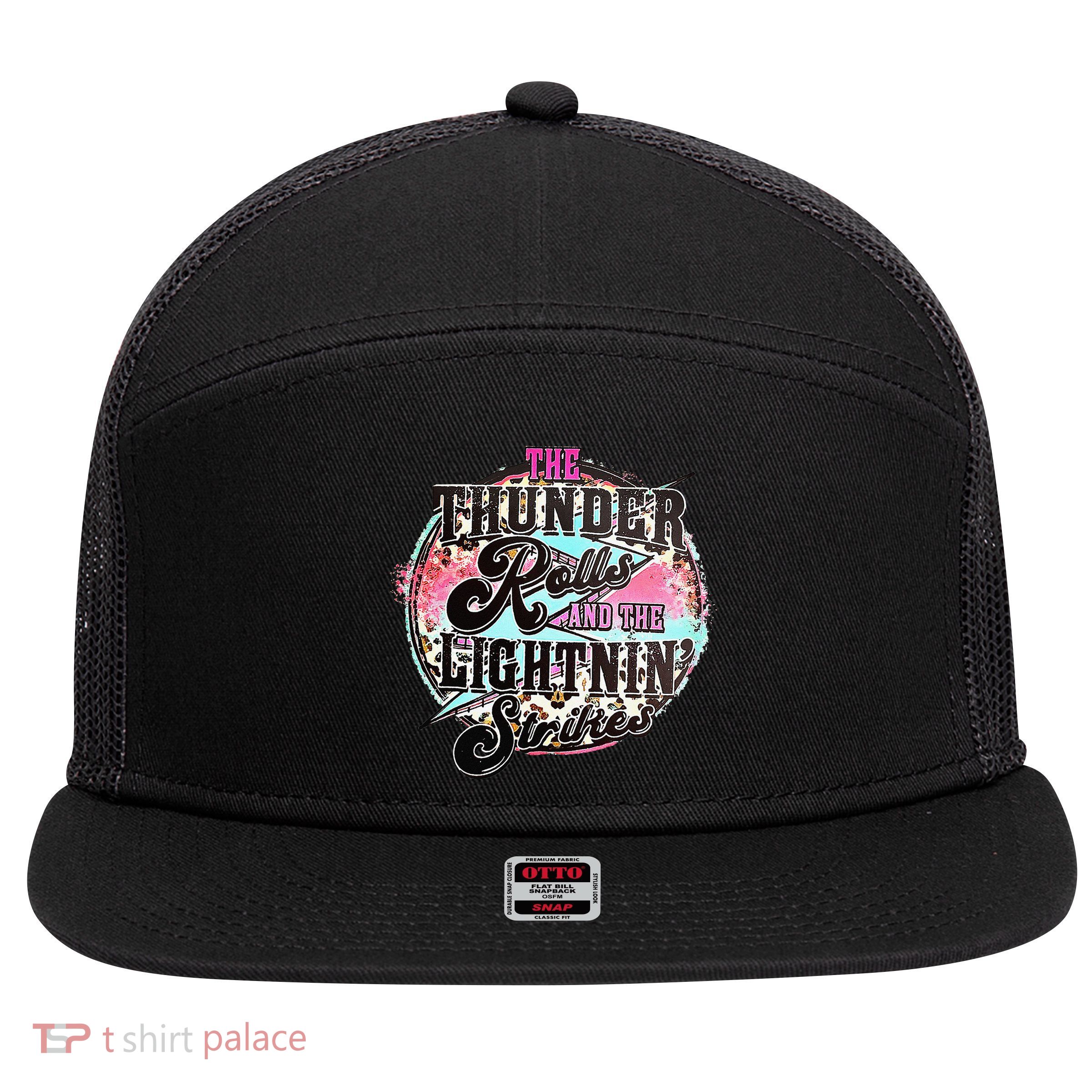 The Thunder And The Lightning Western Rolls And Strikes 7 Panel Mesh Trucker Snapback Hat
