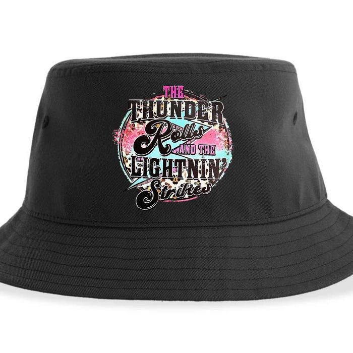 The Thunder And The Lightning Western Rolls And Strikes Sustainable Bucket Hat