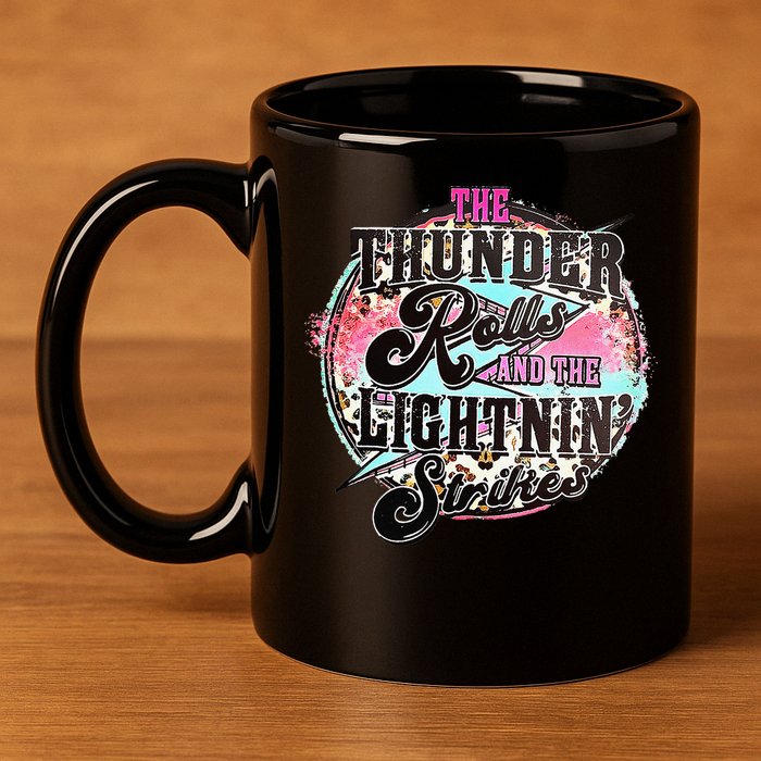 The Thunder And The Lightning Western Rolls And Strikes 11oz C Handle Ceramic Mug