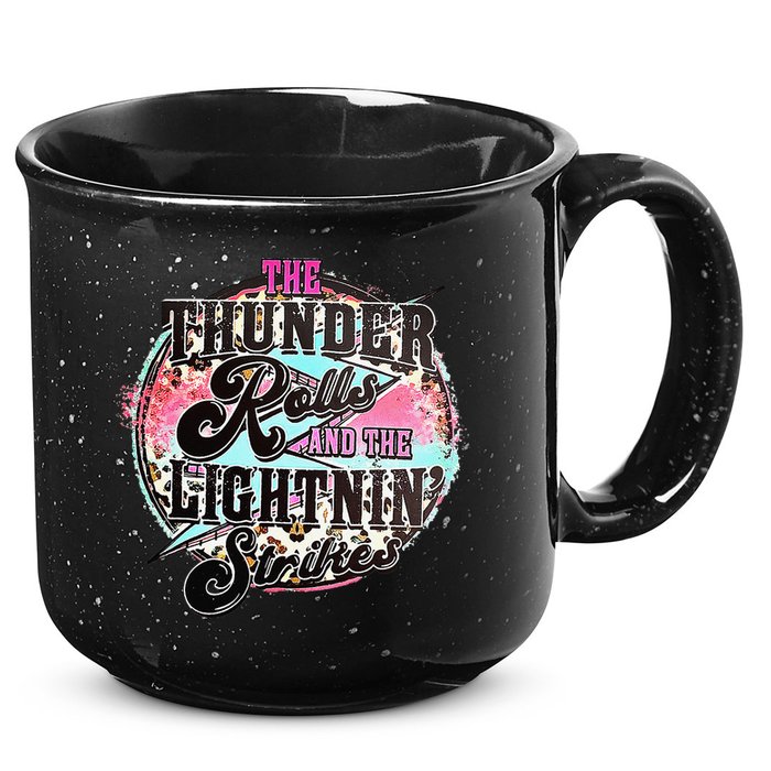 The Thunder And The Lightning Western Rolls And Strikes 15oz Campfire Ceramic Mug