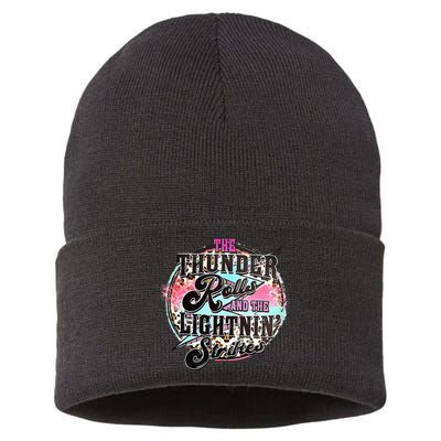 The Thunder And The Lightning Western Rolls And Strikes Sustainable Knit Beanie