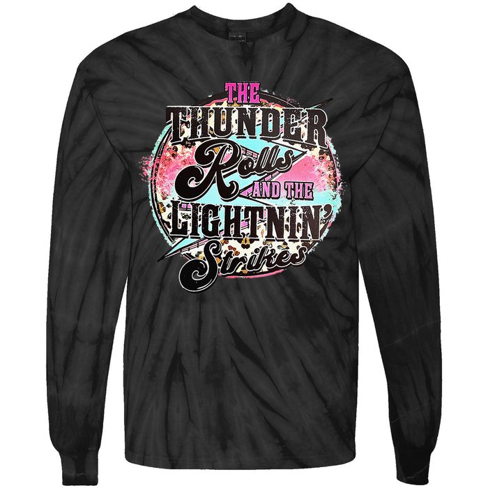 The Thunder And The Lightning Western Rolls And Strikes Tie-Dye Long Sleeve Shirt
