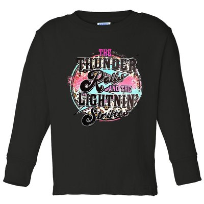The Thunder And The Lightning Western Rolls And Strikes Toddler Long Sleeve Shirt