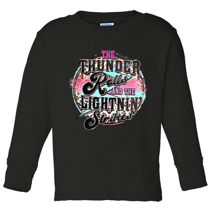 The Thunder And The Lightning Western Rolls And Strikes Toddler Long Sleeve Shirt