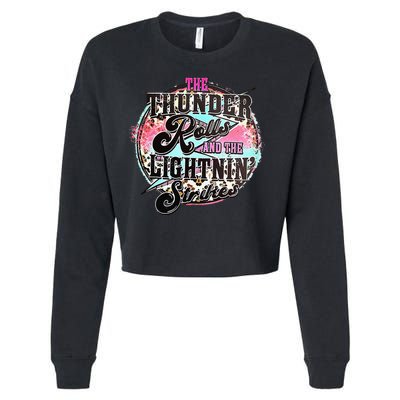 The Thunder And The Lightning Western Rolls And Strikes Cropped Pullover Crew