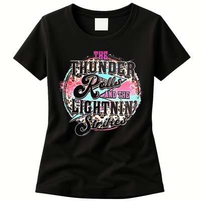 The Thunder And The Lightning Western Rolls And Strikes Womens T-Shirt