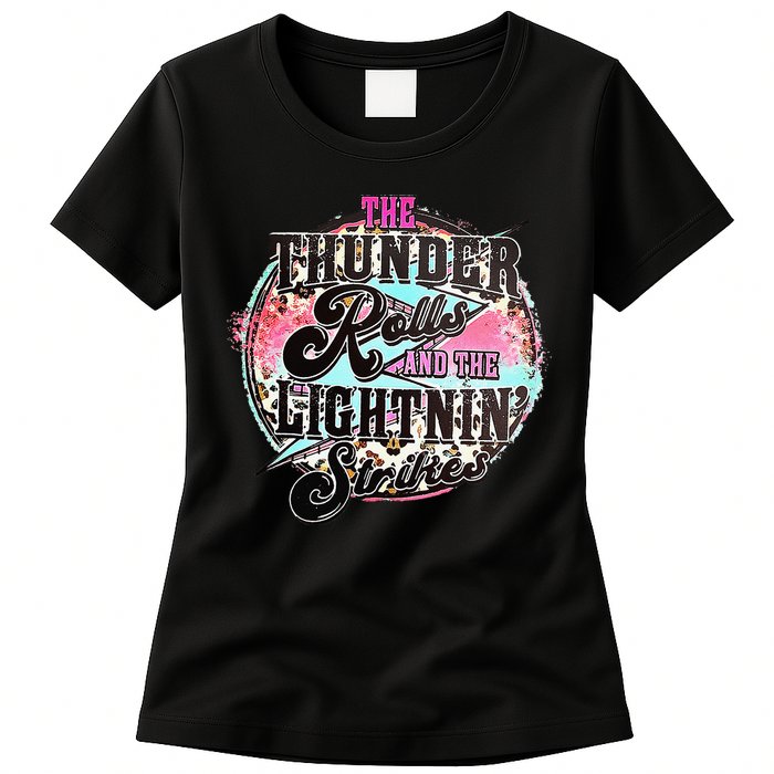 The Thunder And The Lightning Western Rolls And Strikes Womens T-Shirt