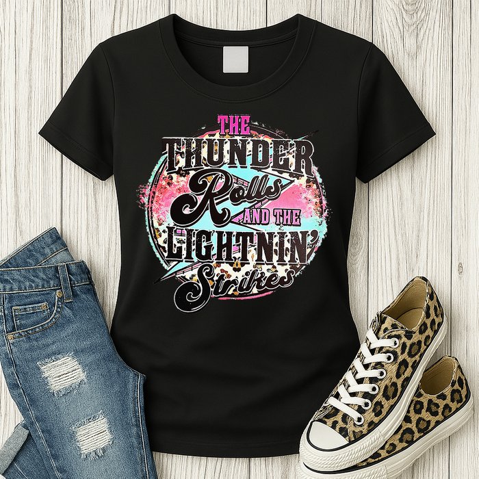 The Thunder And The Lightning Western Rolls And Strikes Womens T-Shirt