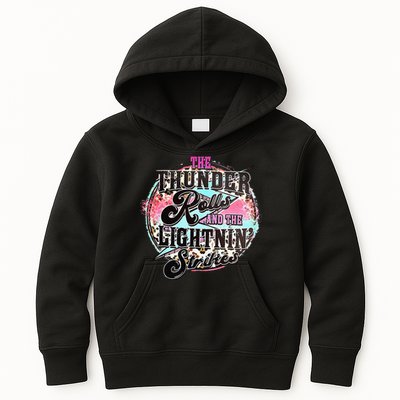 The Thunder And The Lightning Western Rolls And Strikes Kids Hoodie