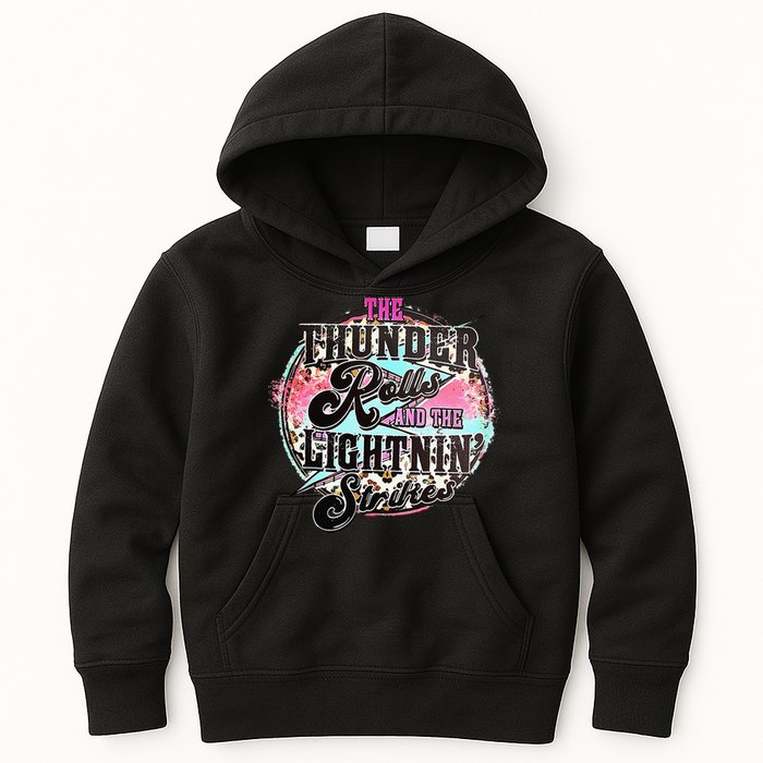 The Thunder And The Lightning Western Rolls And Strikes Kids Hoodie