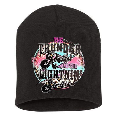 The Thunder And The Lightning Western Rolls And Strikes Short Acrylic Beanie
