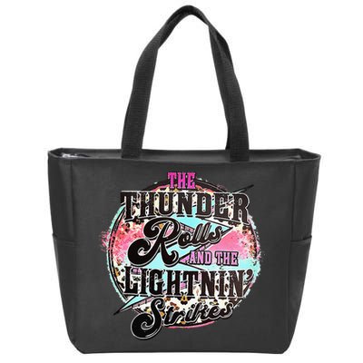 The Thunder And The Lightning Western Rolls And Strikes Zip Tote Bag