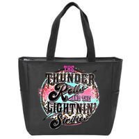 The Thunder And The Lightning Western Rolls And Strikes Zip Tote Bag