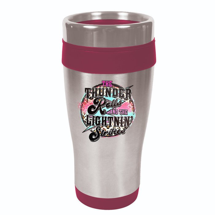 The Thunder And The Lightning Western Rolls And Strikes 16oz Travel Tumbler