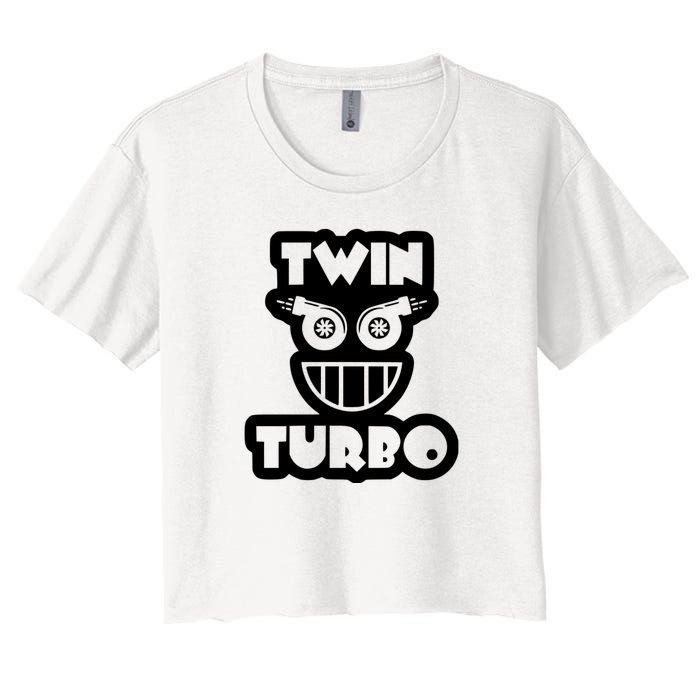 Twin Turbo Awesome Car Lover Women's Crop Top Tee