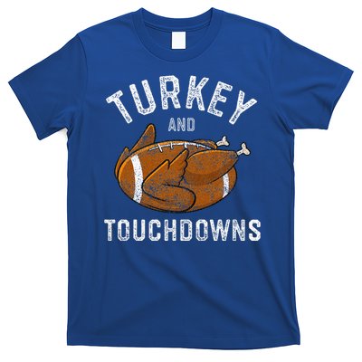 Thanksgiving Turkey And Touchdowns Football T-Shirt