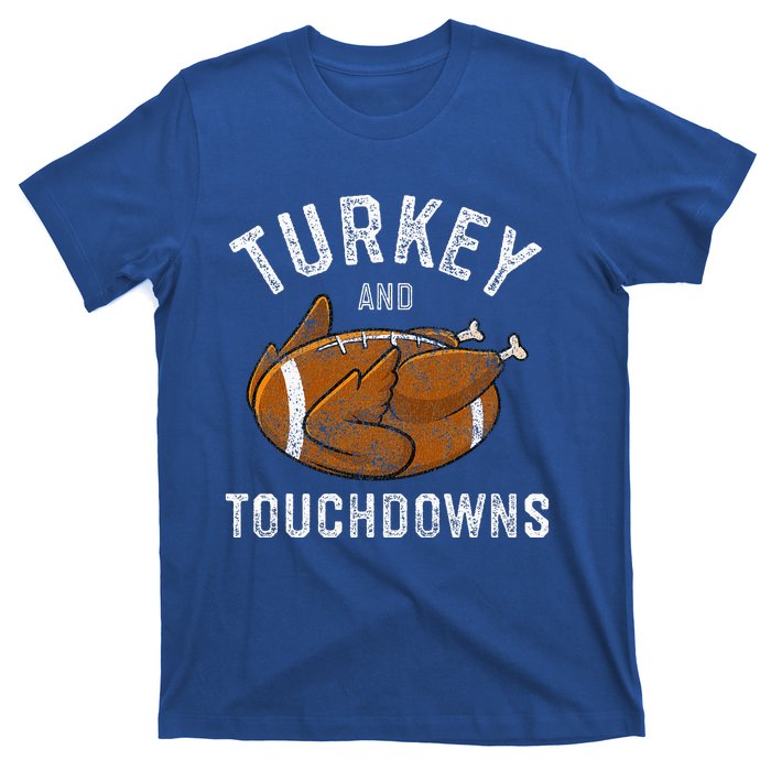 Thanksgiving Turkey And Touchdowns Football T-Shirt