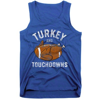 Thanksgiving Turkey And Touchdowns Football Tank Top