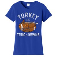 Thanksgiving Turkey And Touchdowns Football Women's T-Shirt