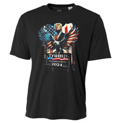 Trump Take America Back 2024 Eagle Us Flag Cooling Performance Crew T-Shirt