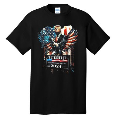 Trump Take America Back 2024 Eagle Us Flag Tall T-Shirt