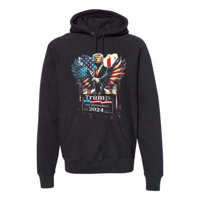 Trump Take America Back 2024 Eagle Us Flag Premium Hoodie