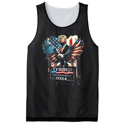 Trump Take America Back 2024 Eagle Us Flag Mesh Reversible Basketball Jersey Tank