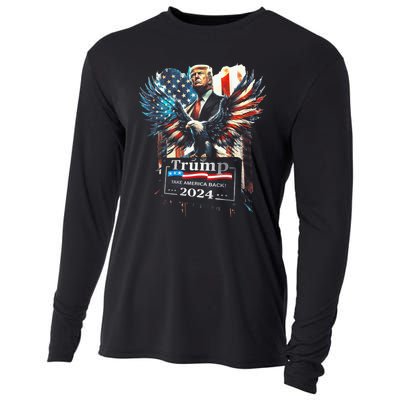 Trump Take America Back 2024 Eagle Us Flag Cooling Performance Long Sleeve Crew