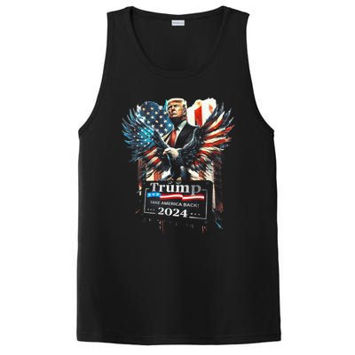 Trump Take America Back 2024 Eagle Us Flag PosiCharge Competitor Tank