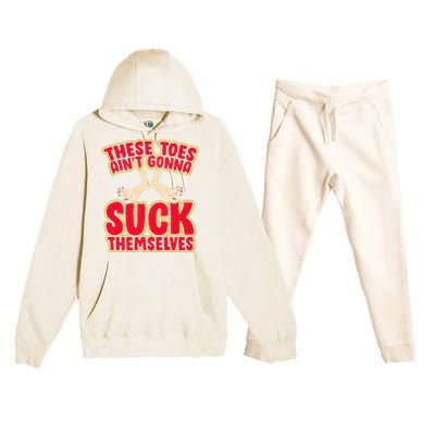 These Toes AinT Gonna Suck Themselves Funny Foot Fetish Premium Hooded Sweatsuit Set