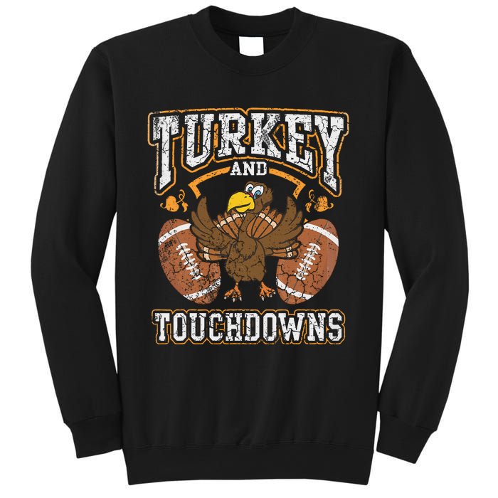 Thanksgiving Turkey And Touchdowns Football Sweatshirt