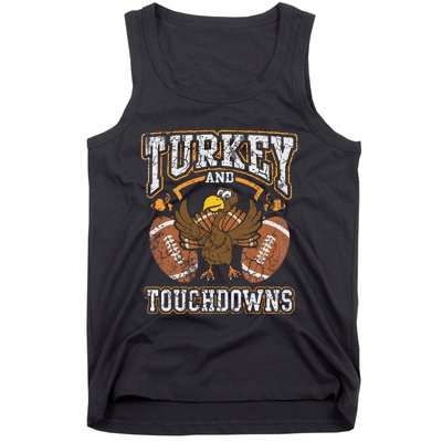 Thanksgiving Turkey And Touchdowns Football Tank Top