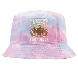 Thanksgiving Turkey And Touchdowns Football Tie-Dyed Bucket Hat