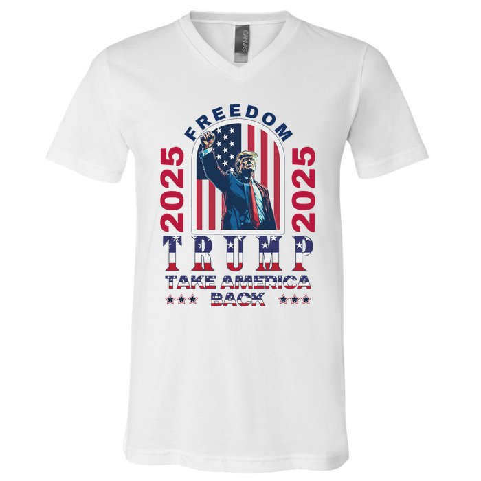 Trump Take America Back 2024  Freedom And Safety V-Neck T-Shirt