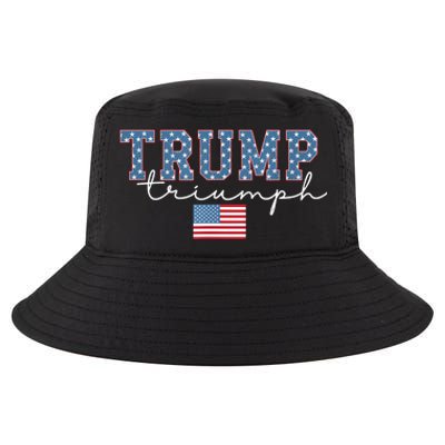 Trump Triumph American Flag Stars 2024 Winner Maga Victory Cool Comfort Performance Bucket Hat