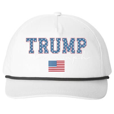 Trump Triumph American Flag Stars 2024 Winner Maga Victory Snapback Five-Panel Rope Hat