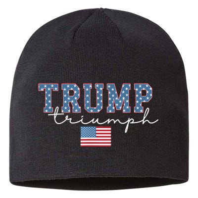 Trump Triumph American Flag Stars 2024 Winner Maga Victory Sustainable Beanie