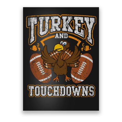 Thanksgiving Turkey And Touchdowns Football Poster