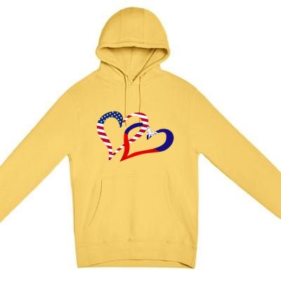 Taiwan Taiwanese Americans Usa Flag Colors Heart Love Gift Premium Pullover Hoodie