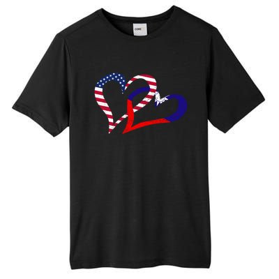 Taiwan Taiwanese Americans Usa Flag Colors Heart Love Gift Tall Fusion ChromaSoft Performance T-Shirt