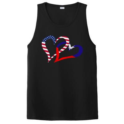 Taiwan Taiwanese Americans Usa Flag Colors Heart Love Gift PosiCharge Competitor Tank