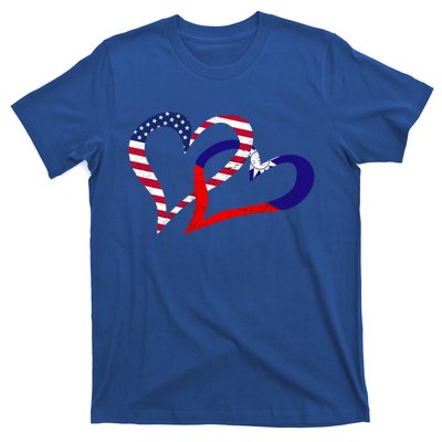 Taiwan Taiwanese Americans Usa Flag Colors Heart Love Gift T-Shirt