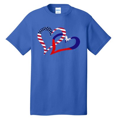 Taiwan Taiwanese Americans Usa Flag Colors Heart Love Gift Tall T-Shirt