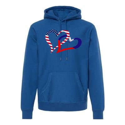 Taiwan Taiwanese Americans Usa Flag Colors Heart Love Gift Premium Hoodie