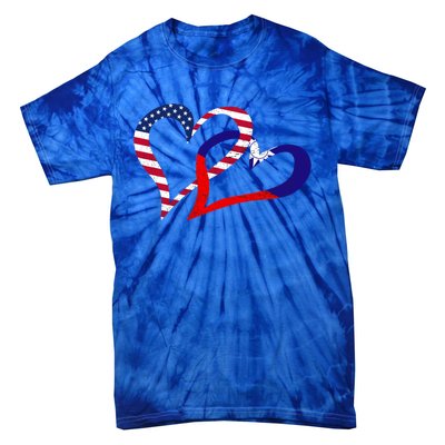 Taiwan Taiwanese Americans Usa Flag Colors Heart Love Gift Tie-Dye T-Shirt