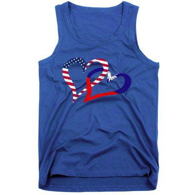 Taiwan Taiwanese Americans Usa Flag Colors Heart Love Gift Tank Top