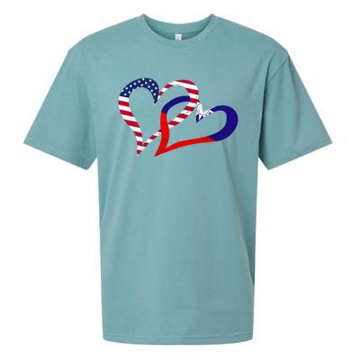 Taiwan Taiwanese Americans Usa Flag Colors Heart Love Gift Sueded Cloud Jersey T-Shirt