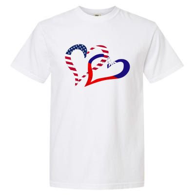 Taiwan Taiwanese Americans Usa Flag Colors Heart Love Gift Garment-Dyed Heavyweight T-Shirt