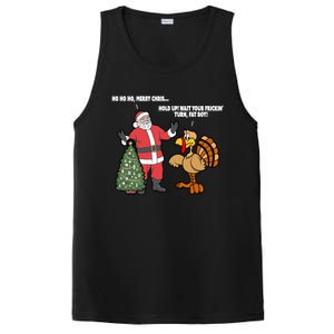 Thanksgiving Turkey And Santa Claus Christmas Too Early Gift PosiCharge Competitor Tank